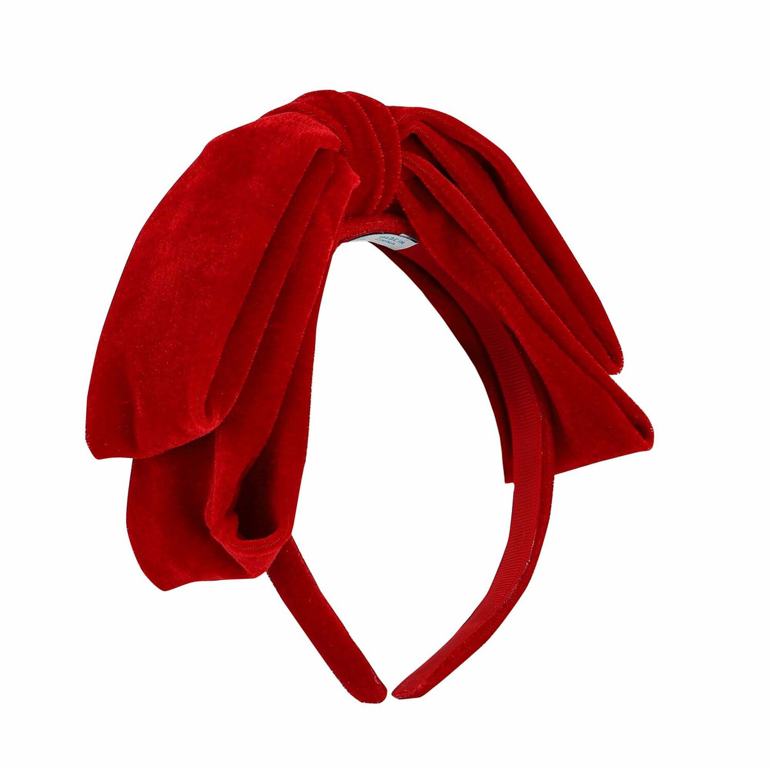 Girls Red Velvet Bow Headband, 2, hi-res