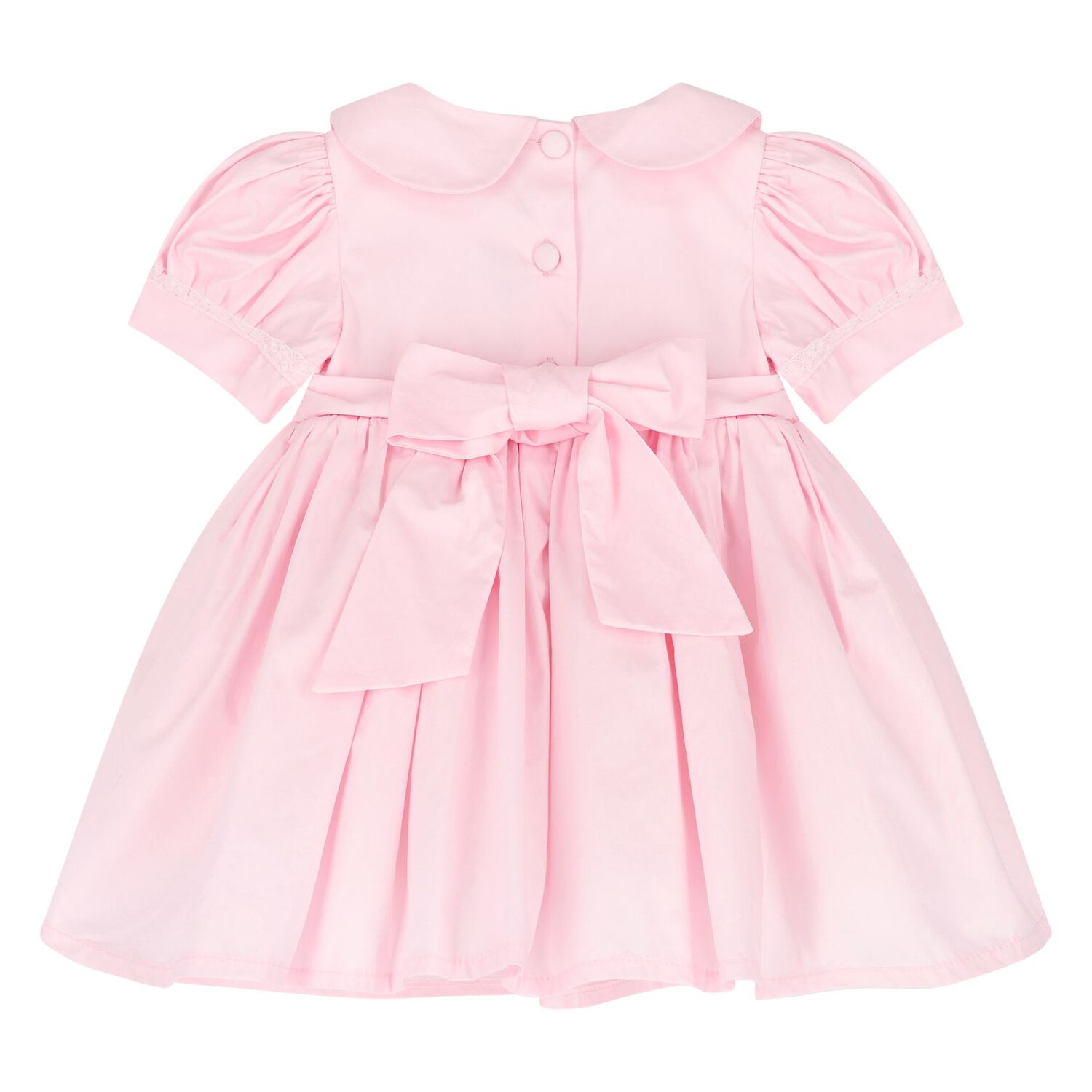 Baby Girls Pink Smocked Dress, 1, hi-res