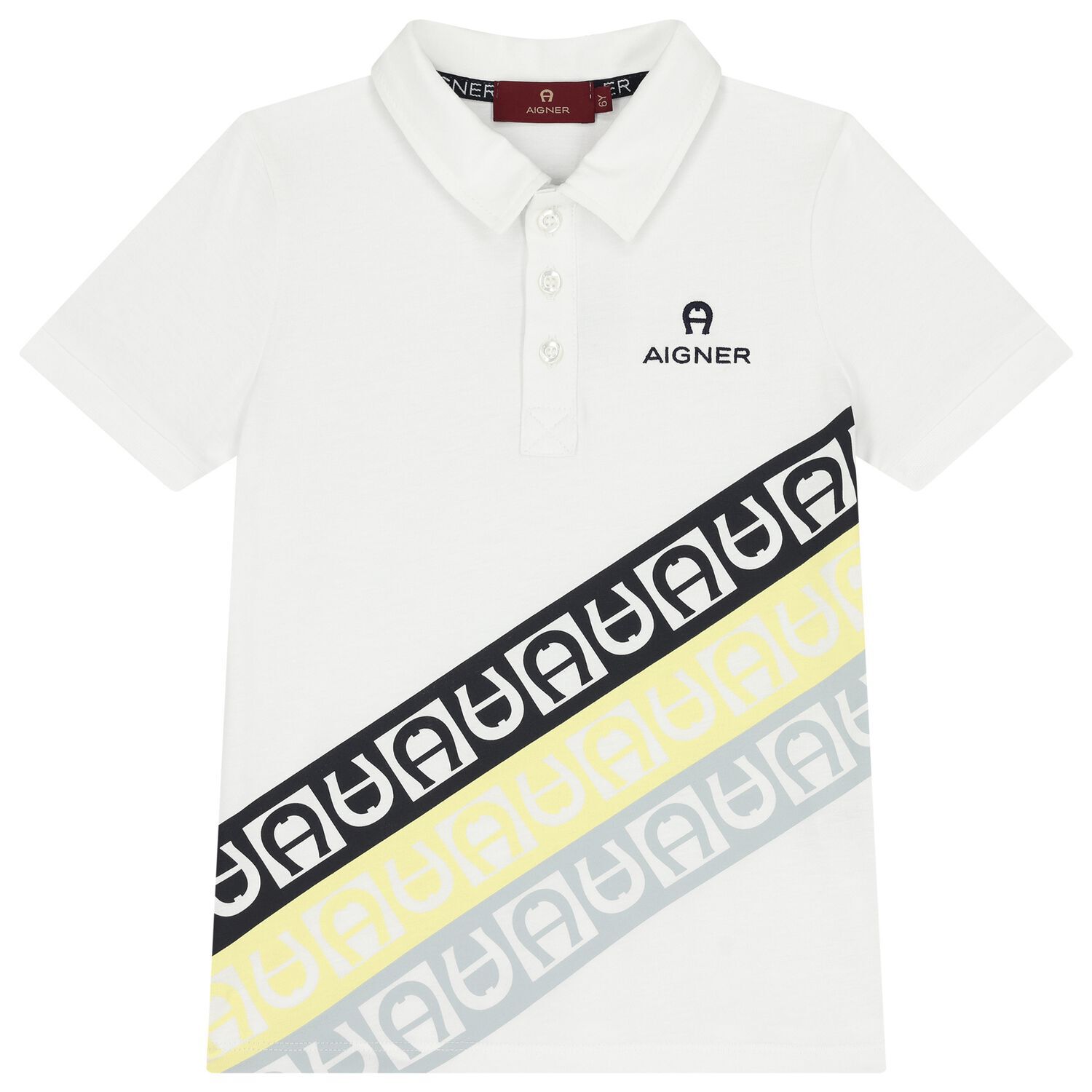 Boys White Logo Polo Shirt, 1, hi-res image number null