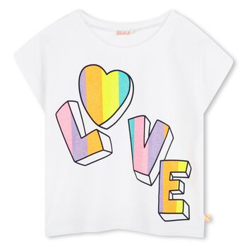 Girls White Embellished T-Shirt