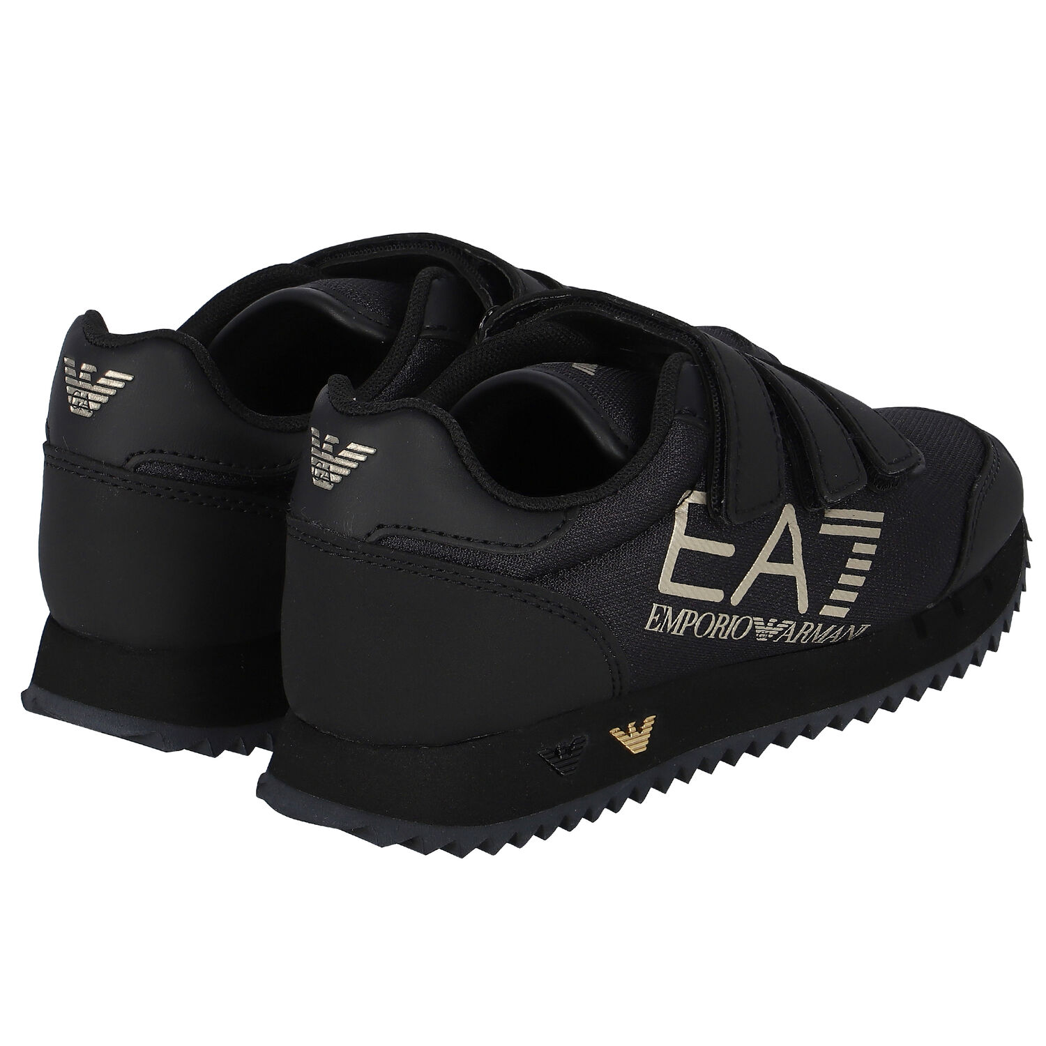 حذاء رياضى بالشعار الاسود والذهبى للاولاد, 1, hi-res