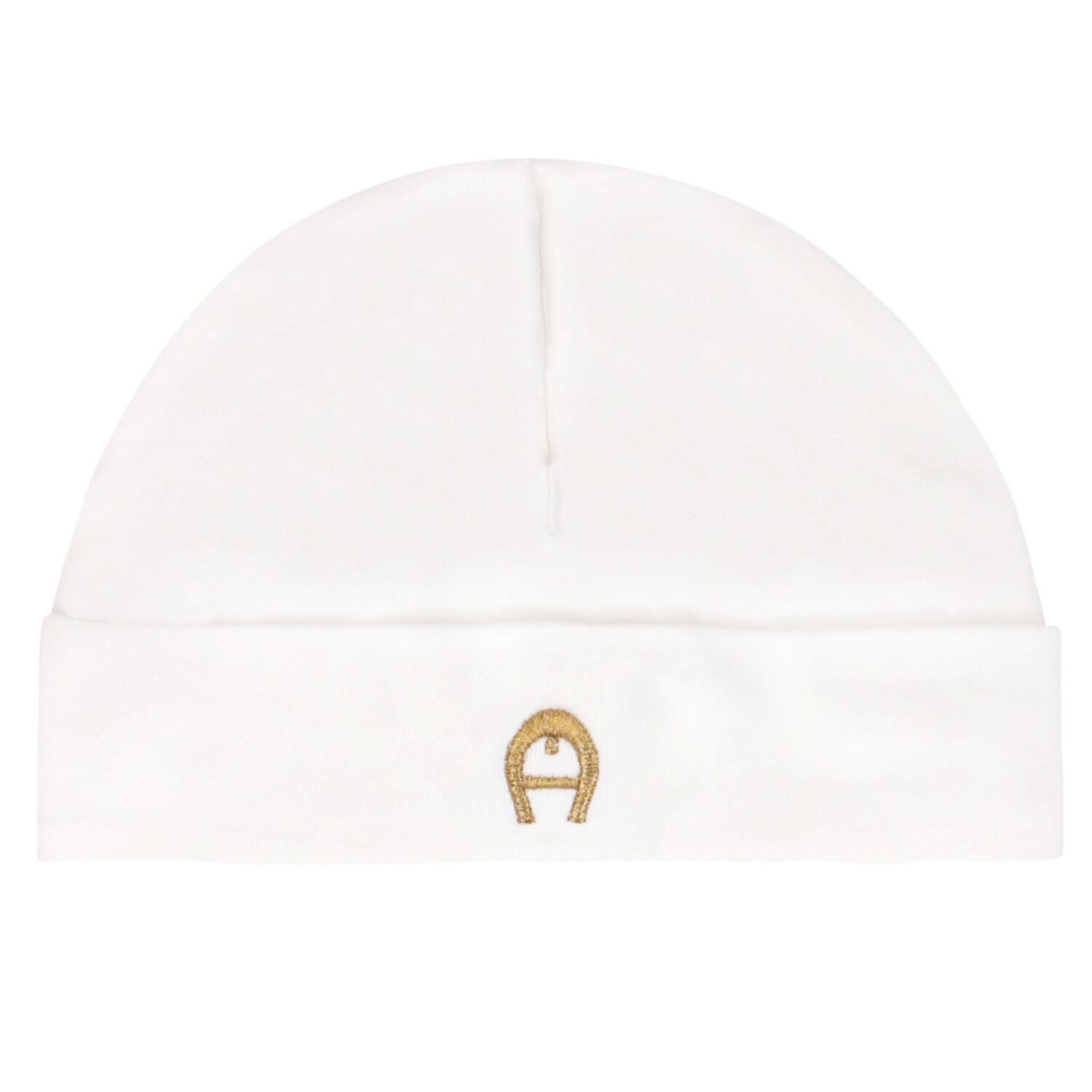 Ivory & Gold Logo Baby Hat, 2, hi-res