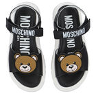 Black Teddy Bear Logo Sandals, 1, hi-res