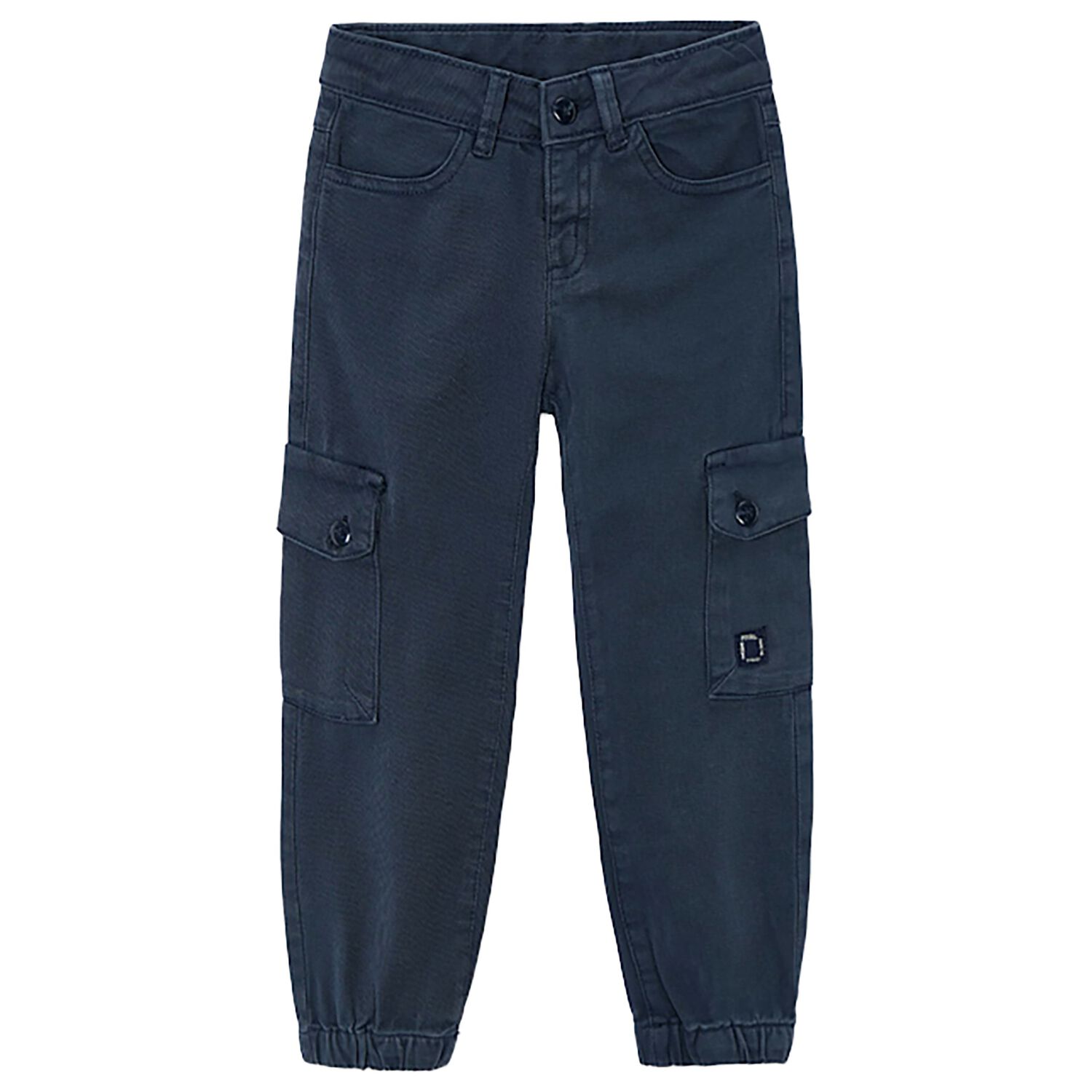 Boys Navy Blue Cargo Trousers, 2, hi-res