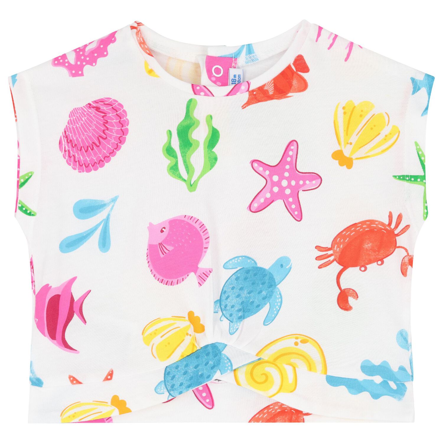 Younger Girls White & Pink Shorts Set, 1, hi-res