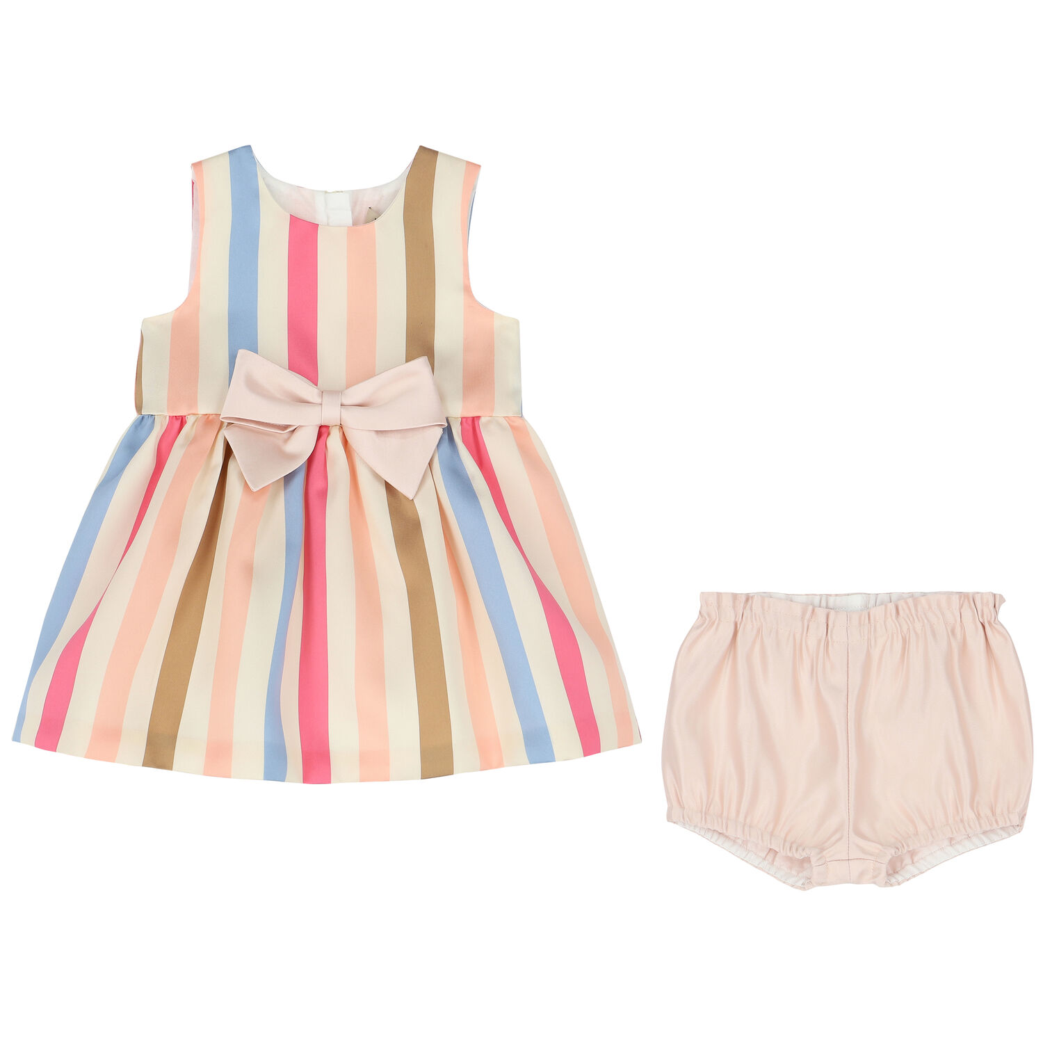 Baby Girls Multi-Colored Striped Dress Set, 1, hi-res image number null