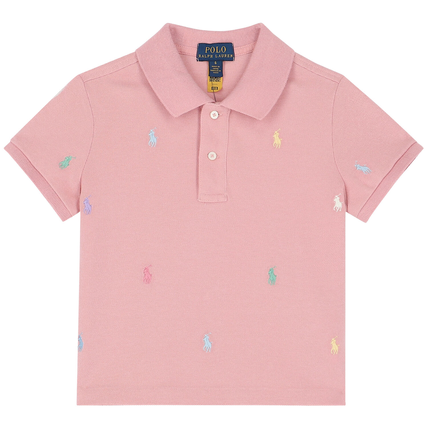 Girls Pink Logo Polo Shirt, 1, hi-res