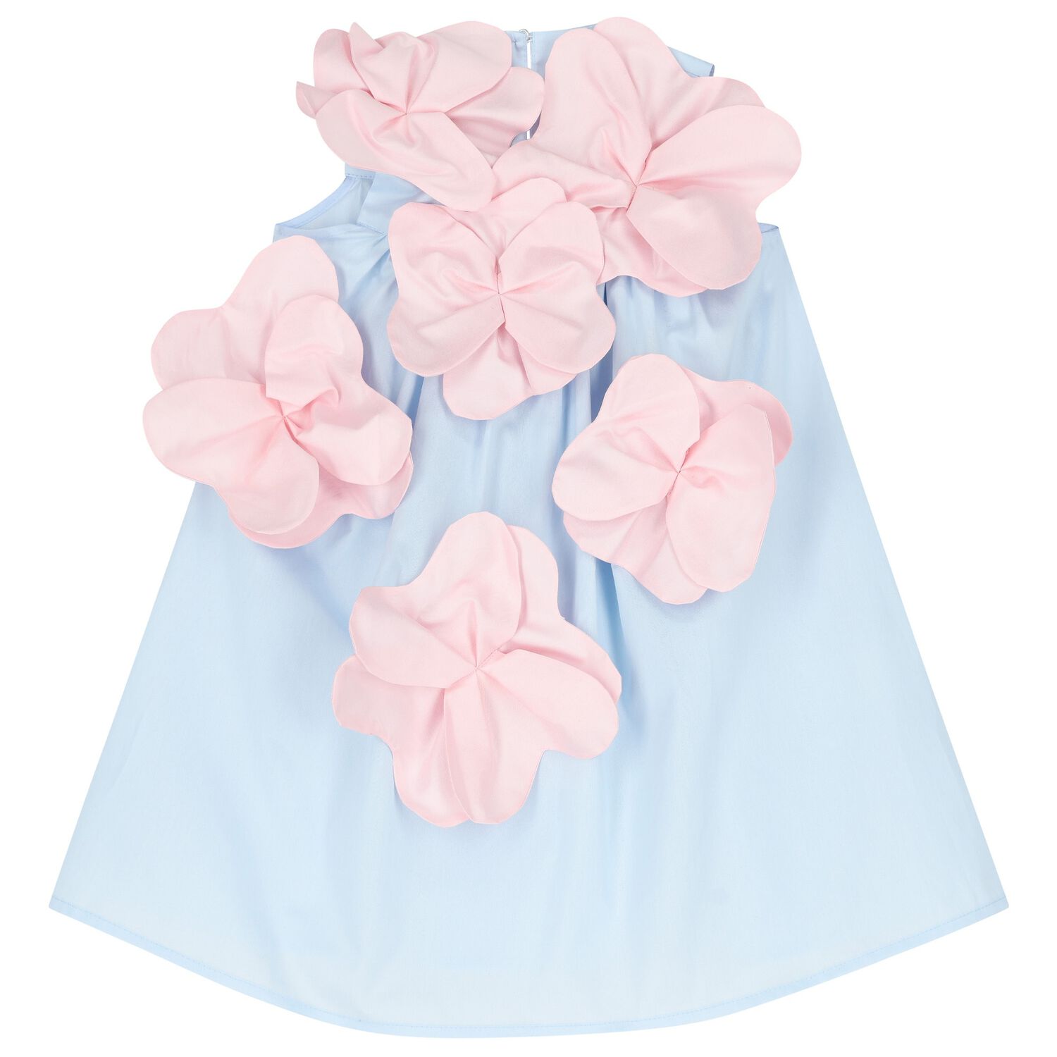 Girls Blue & Pink Flower Dress, 1, hi-res image number null