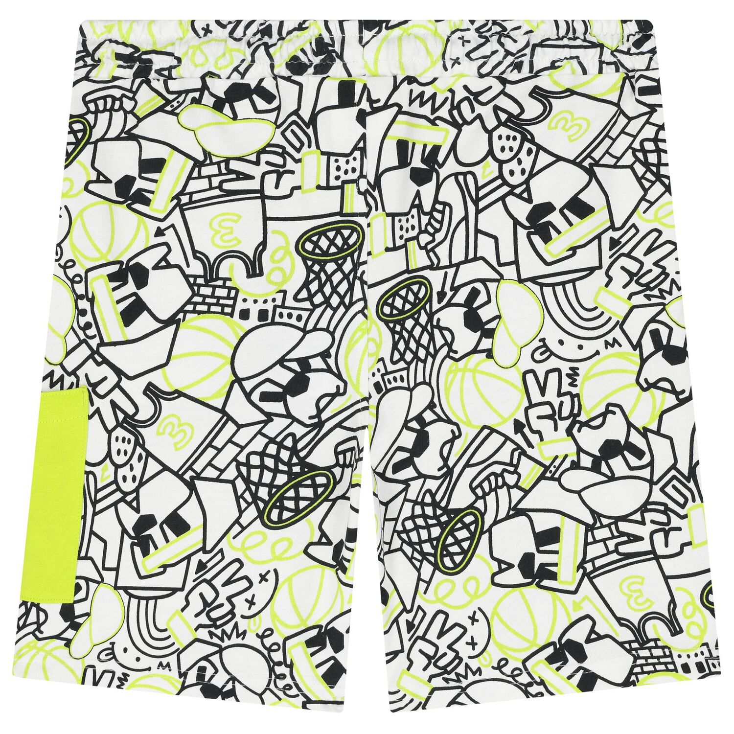 Boys White Shorts, 1, hi-res