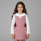 Girls White & Red Bow Dress, 1, hi-res
