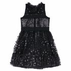 Girls Black Embellished Dress, 1, hi-res