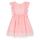 Girls Pink Lace Dress, 1, hi-res