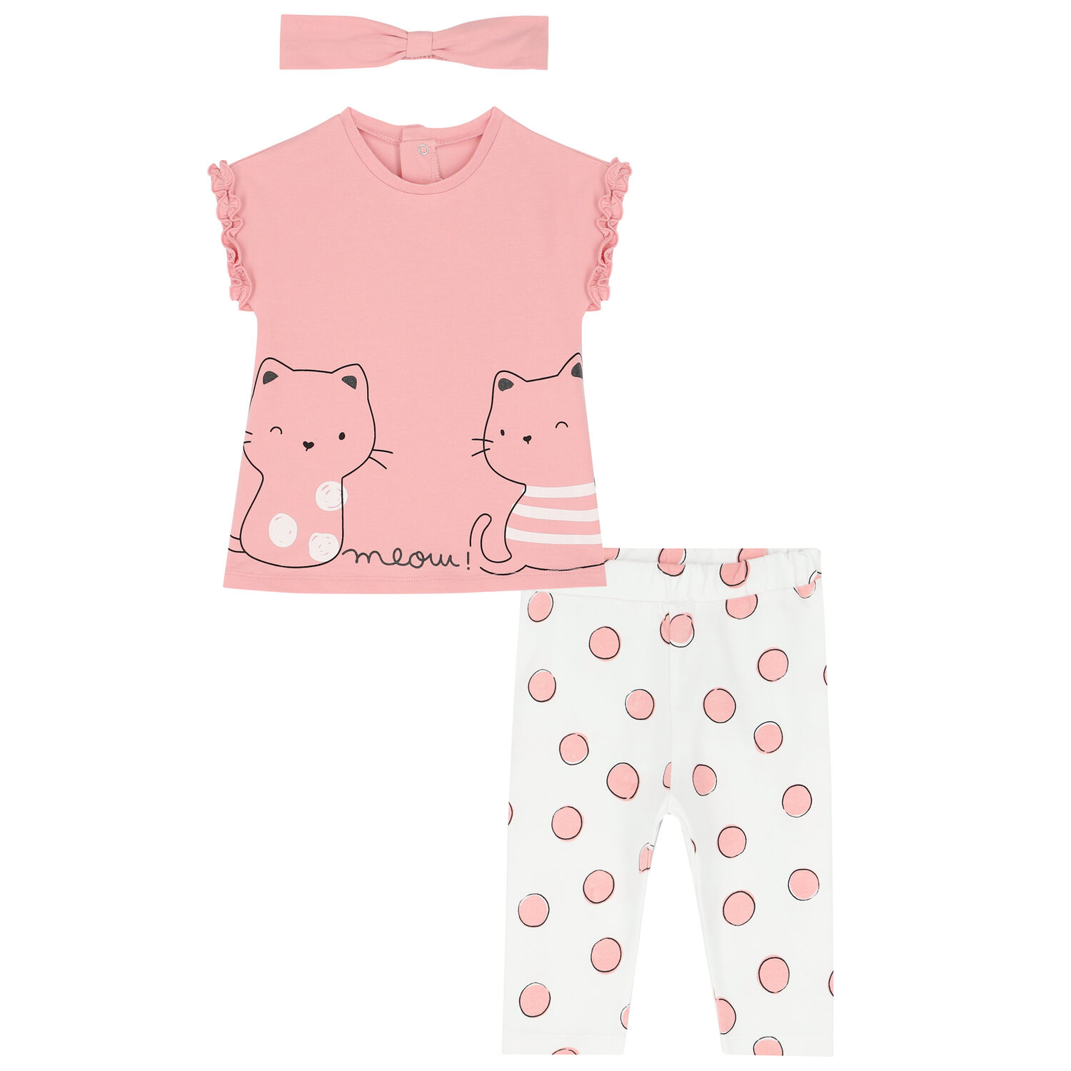 Baby Girls White & Pink Leggings Set, 1, hi-res image number null