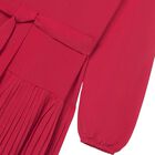 فستان بنات بطيات باللون الاحمر , 1, hi-res