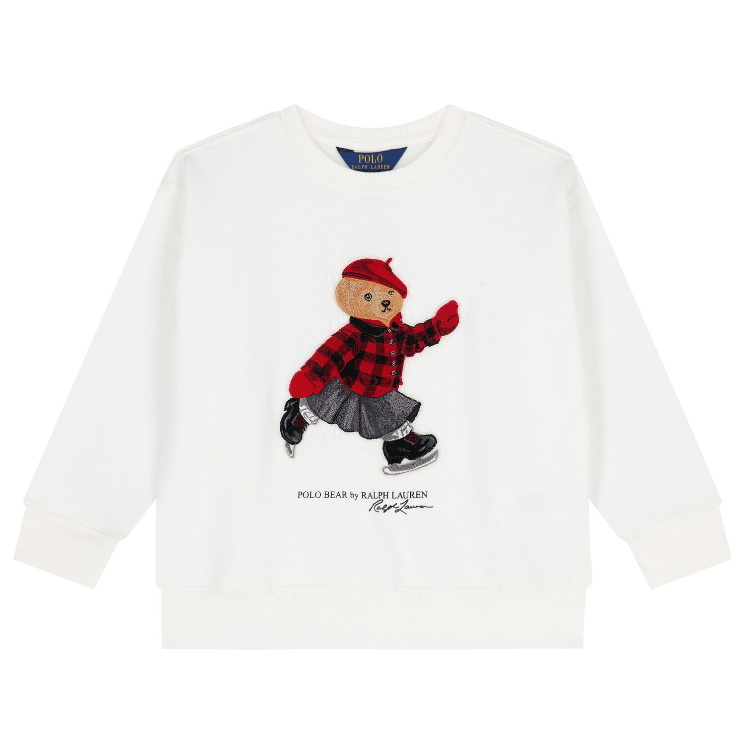 Girls Ivory Polo Bear Sweatshirt, 1, hi-res