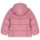 Girls Pink Puffer Jacket, 2, hi-res