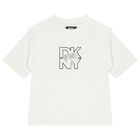 Girls White Logo T-Shirt, 2, hi-res