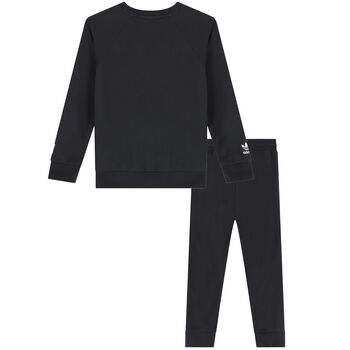 Black Trefoil Logo Tracksuit