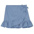Girls Blue Ruffled Skirt, 1, hi-res
