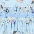 Girls Blue Butterfly Chiffon Dress, 1, hi-res
