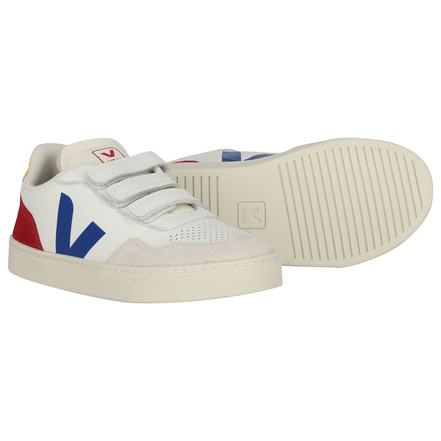 White Logo Leather Trainers , 1, hi-res