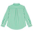 Boys Green & White Striped Logo Shirt, 1, hi-res