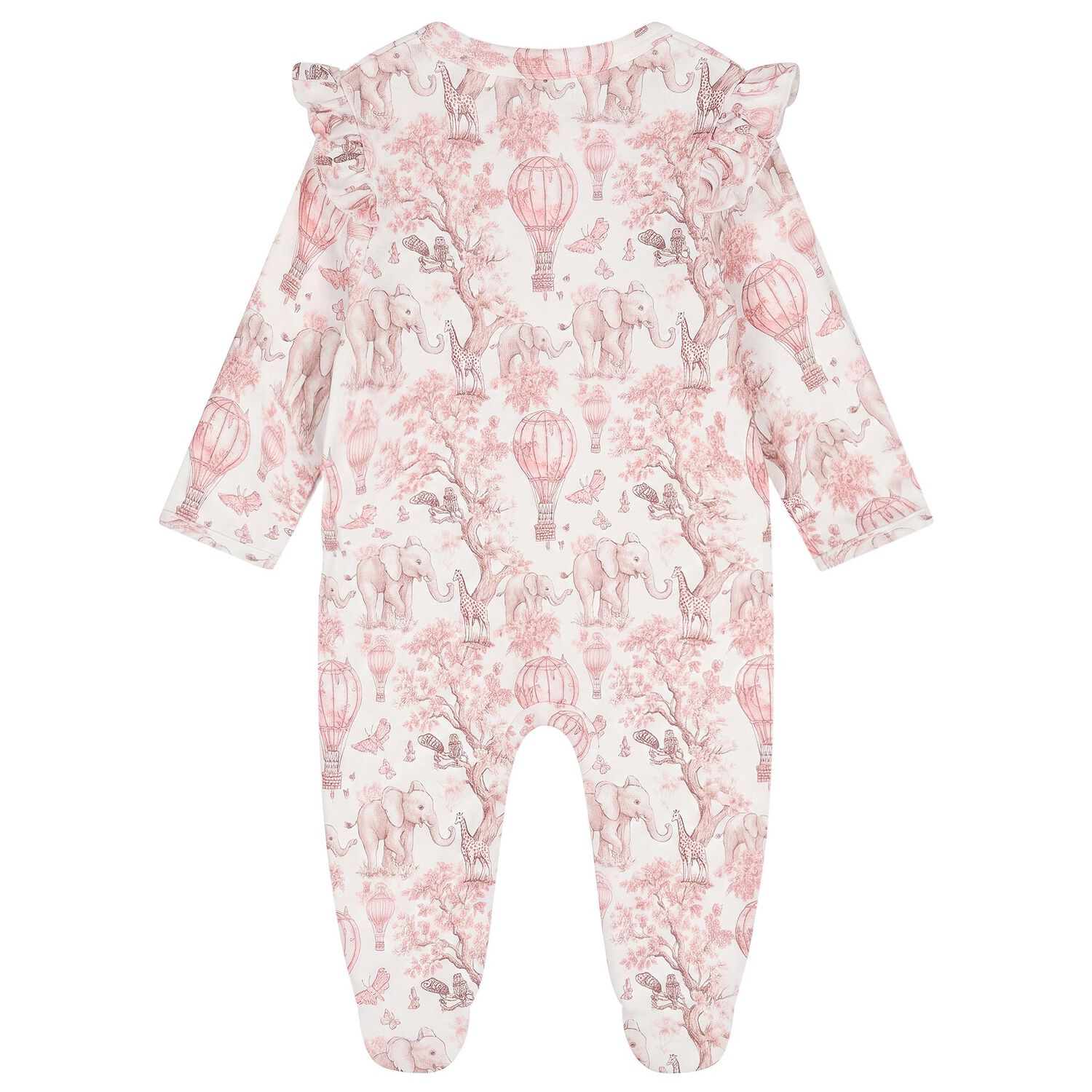 طقم هدايا ملابس أطفال بشعار افريقيا باللون الابيض والوردي للبنات , 1, hi-res