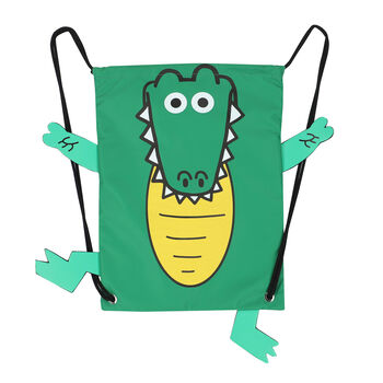 حقيبة بطبعة تمساح باللون الأخضر للأولاد