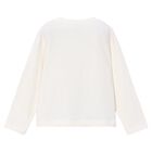 Girls White Teddy Bear Long Sleeve Top, 3, hi-res