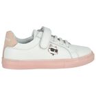 Girls White & Pink Choupette Trainers, 1, hi-res