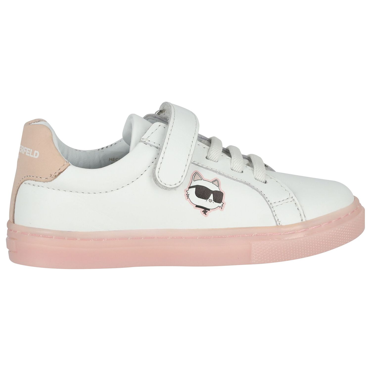 Girls White & Pink Choupette Trainers, 1, hi-res