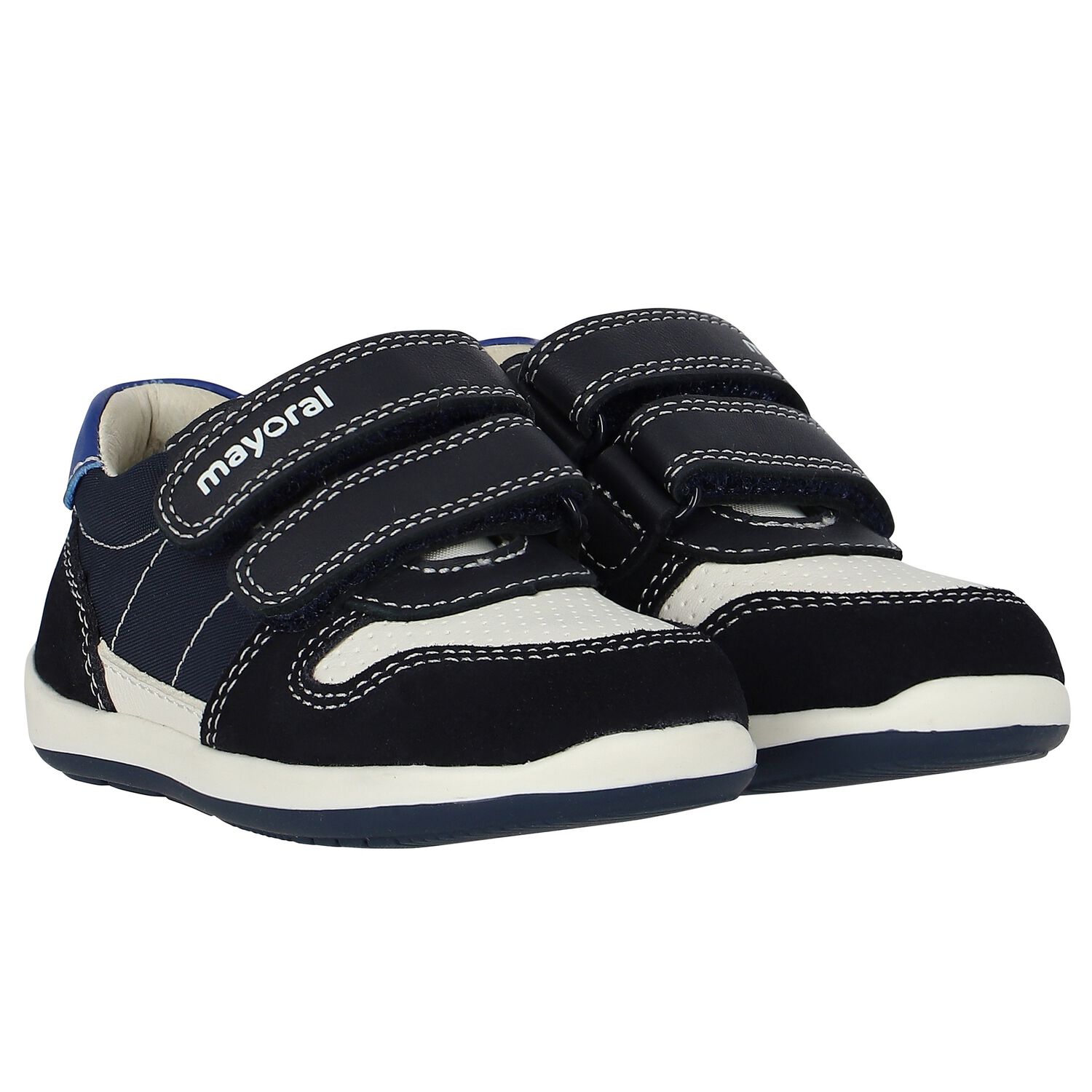 Baby Boys Navy Blue Logo Trainers, 1, hi-res image number null