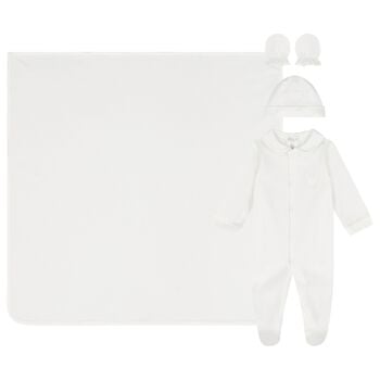 Ivory Teddy Bear Babygrow Gift Set