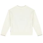 Girls Ivory & Gold Festive Christmas Tree Jumper, 1, hi-res