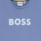 Boys Mini Me Blue Logo T-Shirt, 5, hi-res