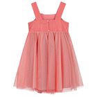 Girls Coral Flower Tulle Dress, 1, hi-res