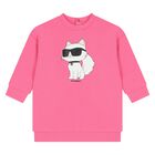 Younger Girls Pink Choupette Dress, 1, hi-res