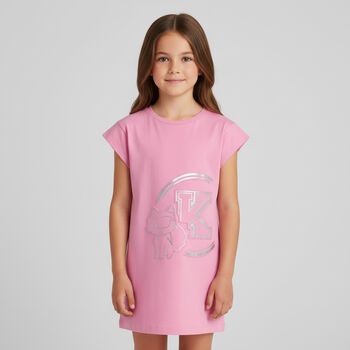 Girls Pink Logo Dress