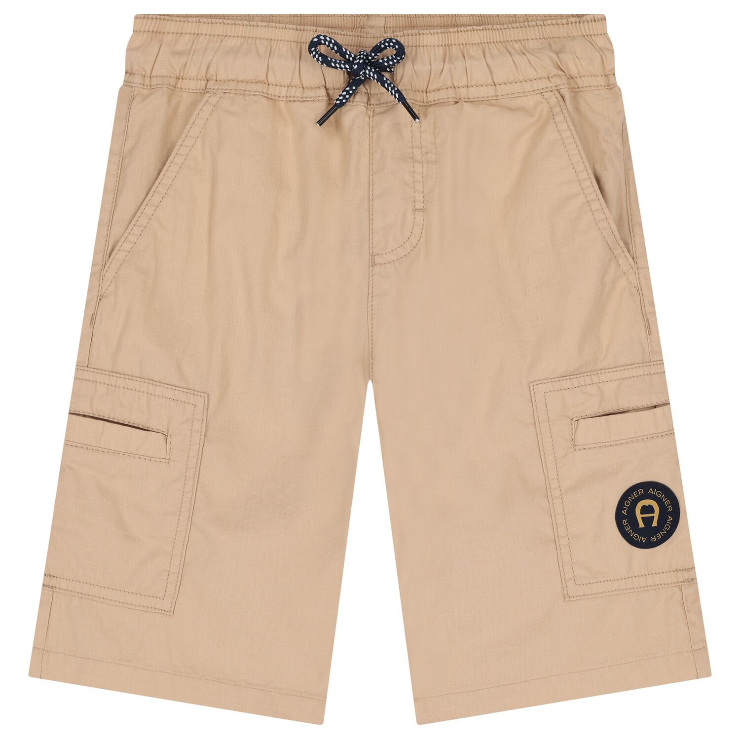 Boys Beige Logo Shorts, 2, hi-res