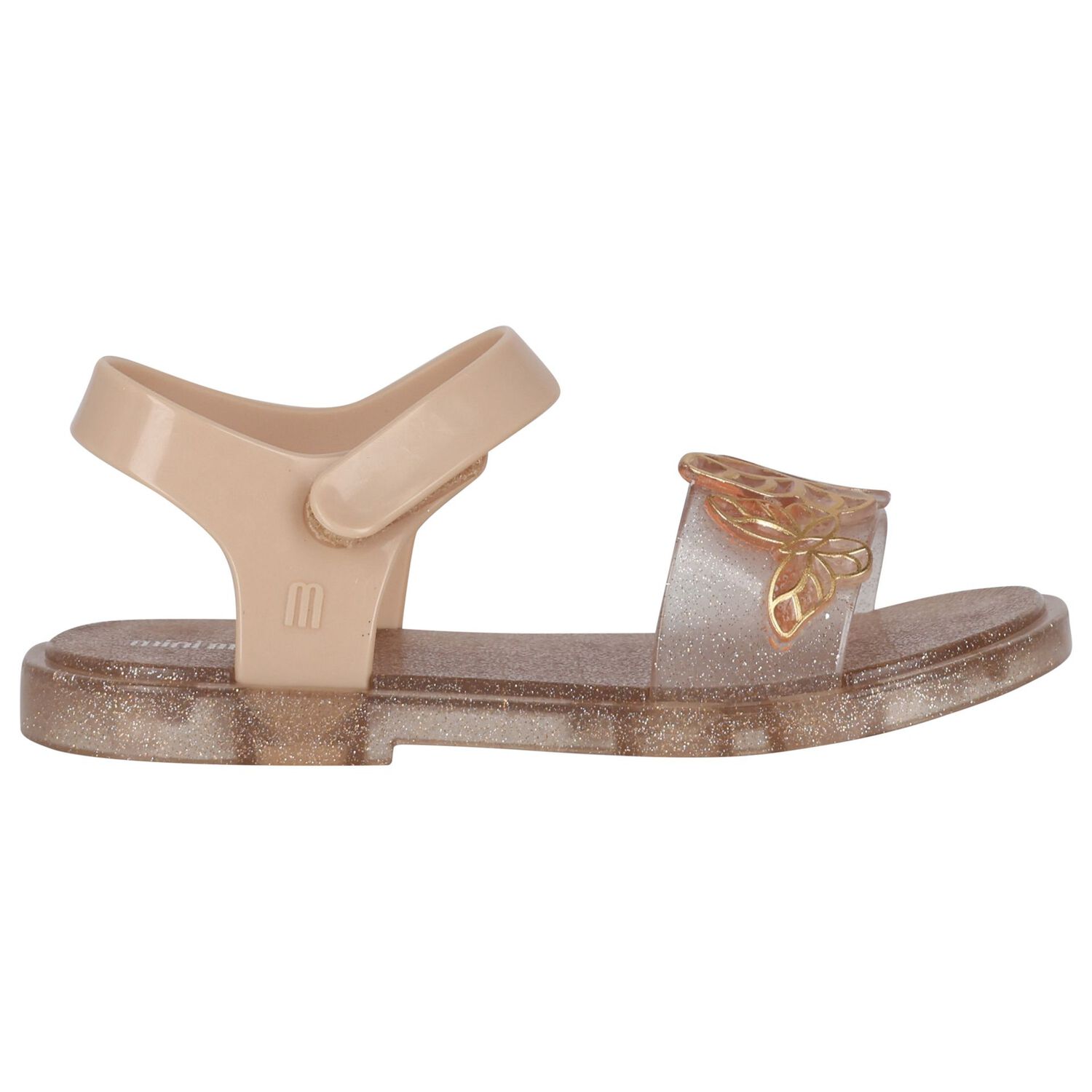 Girls Gold & Beige Jelly Sandals, 1, hi-res image number null