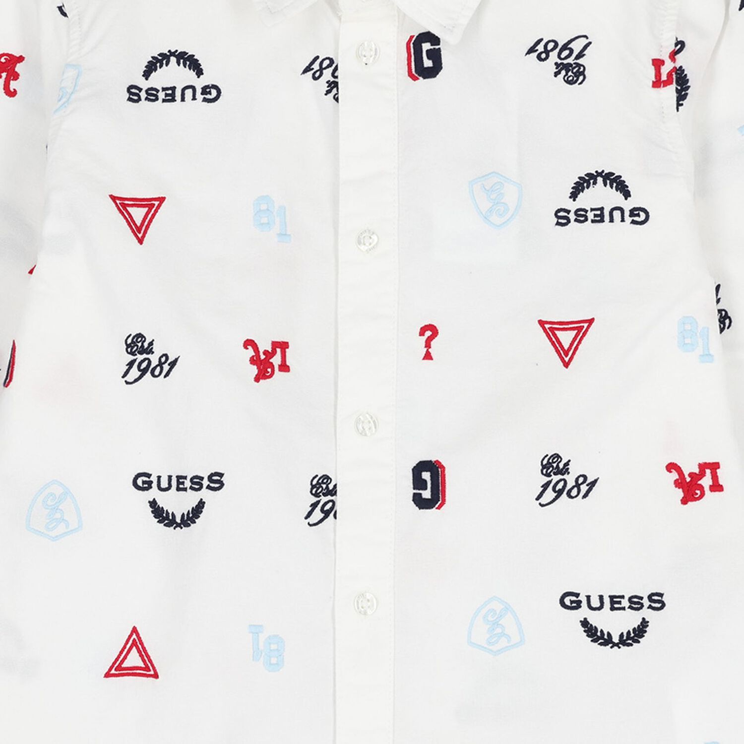 Boys White Logo Shirt, 1, hi-res