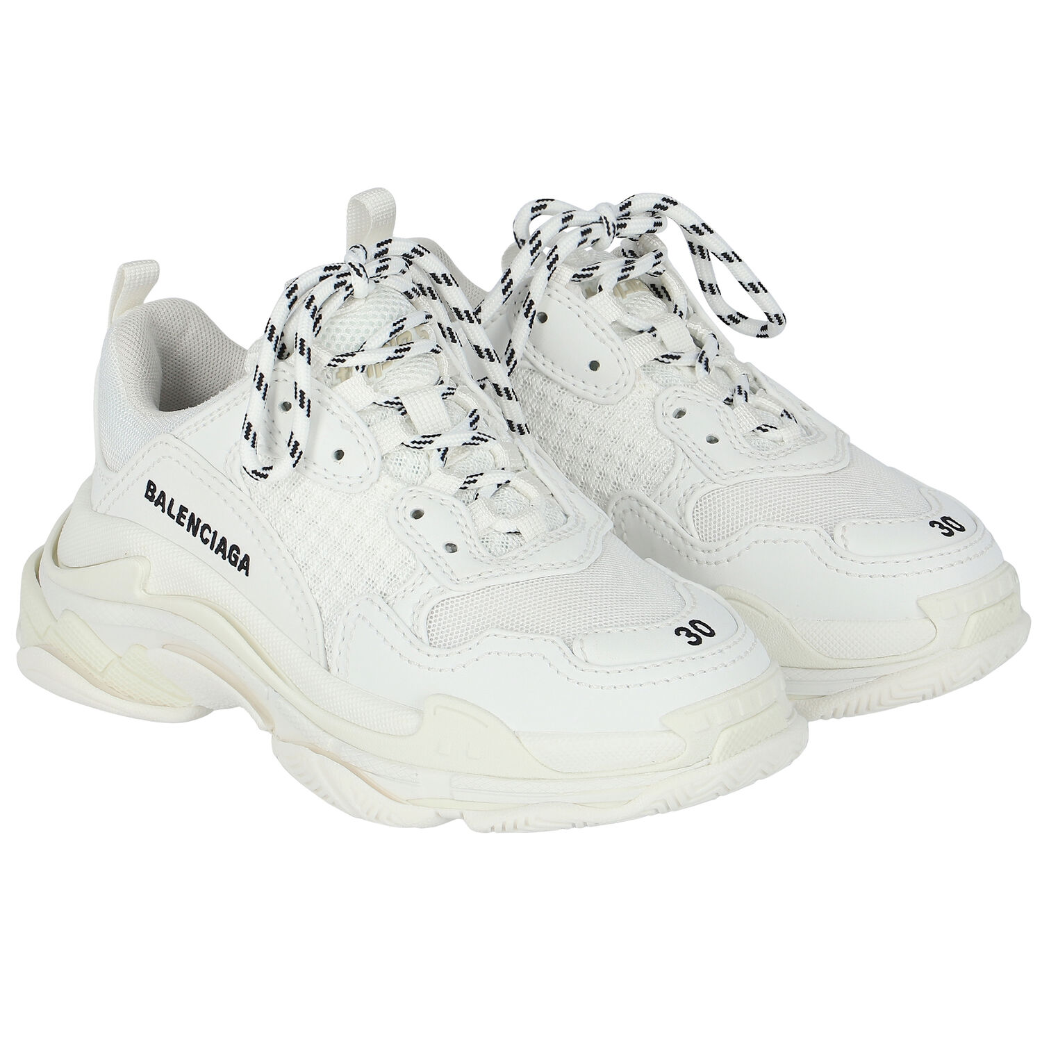 White Triple S Trainers, 1, hi-res