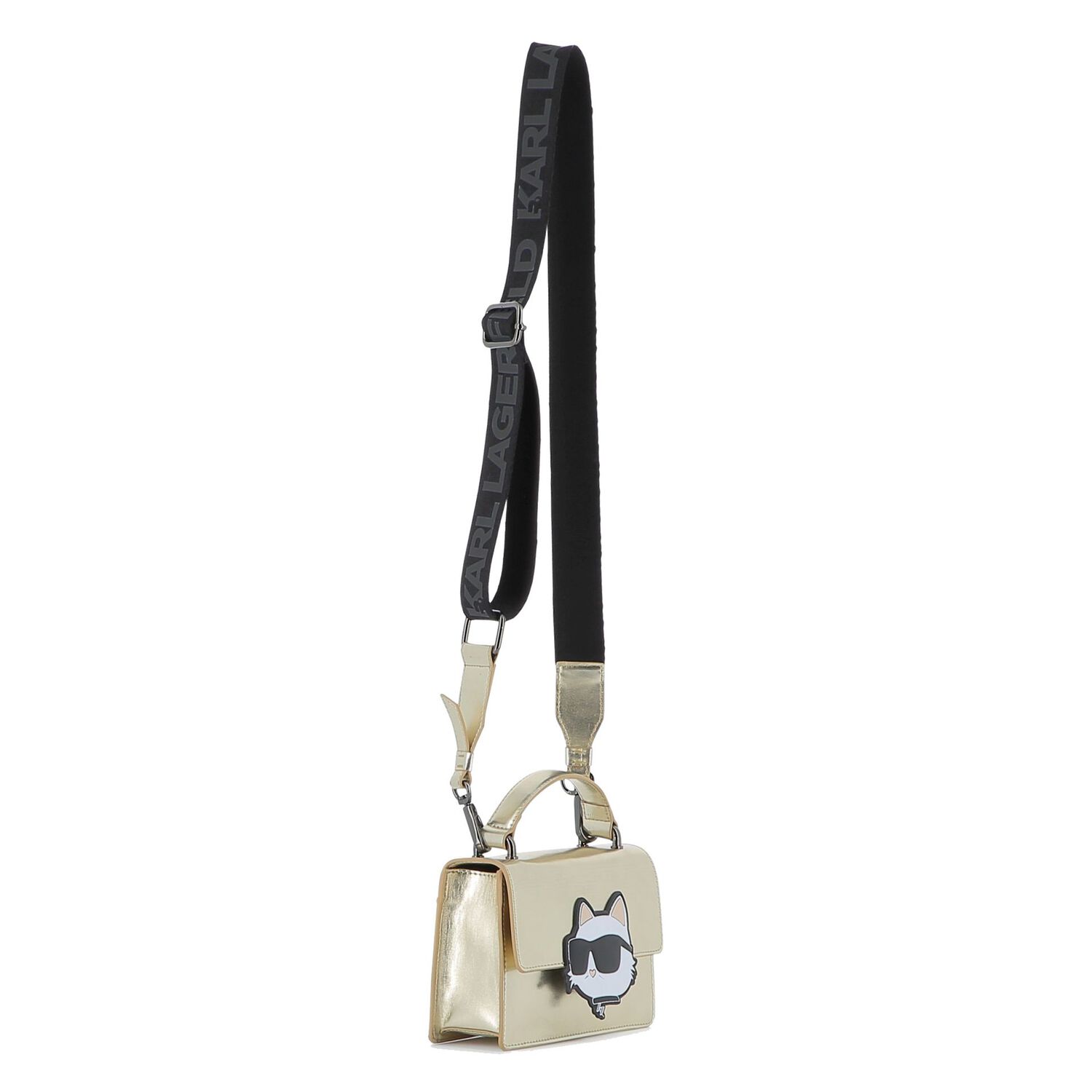 Girls Gold Choupette Logo Handbag, 1, hi-res