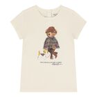 Baby Girls Ivory Polo Bear T-Shirt, 1, hi-res