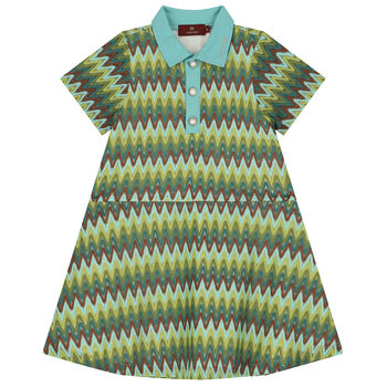 Girls Green Crochet Lace Dress