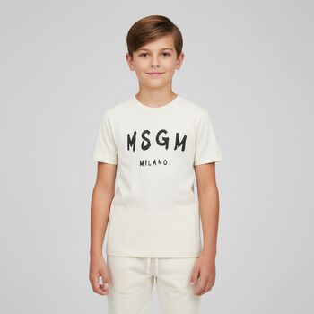 تيشيرت بالشعار باللون العاجى 