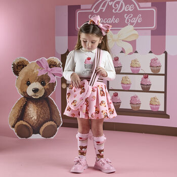 Girls Pink Teddy Bear Shoulder Bag