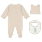 Beige Logo Babygrow Gift Set, 3, hi-res
