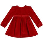 Younger Girls Red Velvet Dress, 1, hi-res