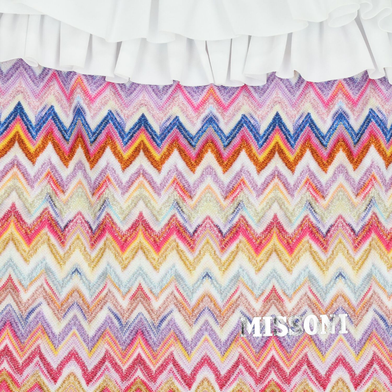 Girls Multi-Coloured Zig Zag Swimsuit, 1, hi-res